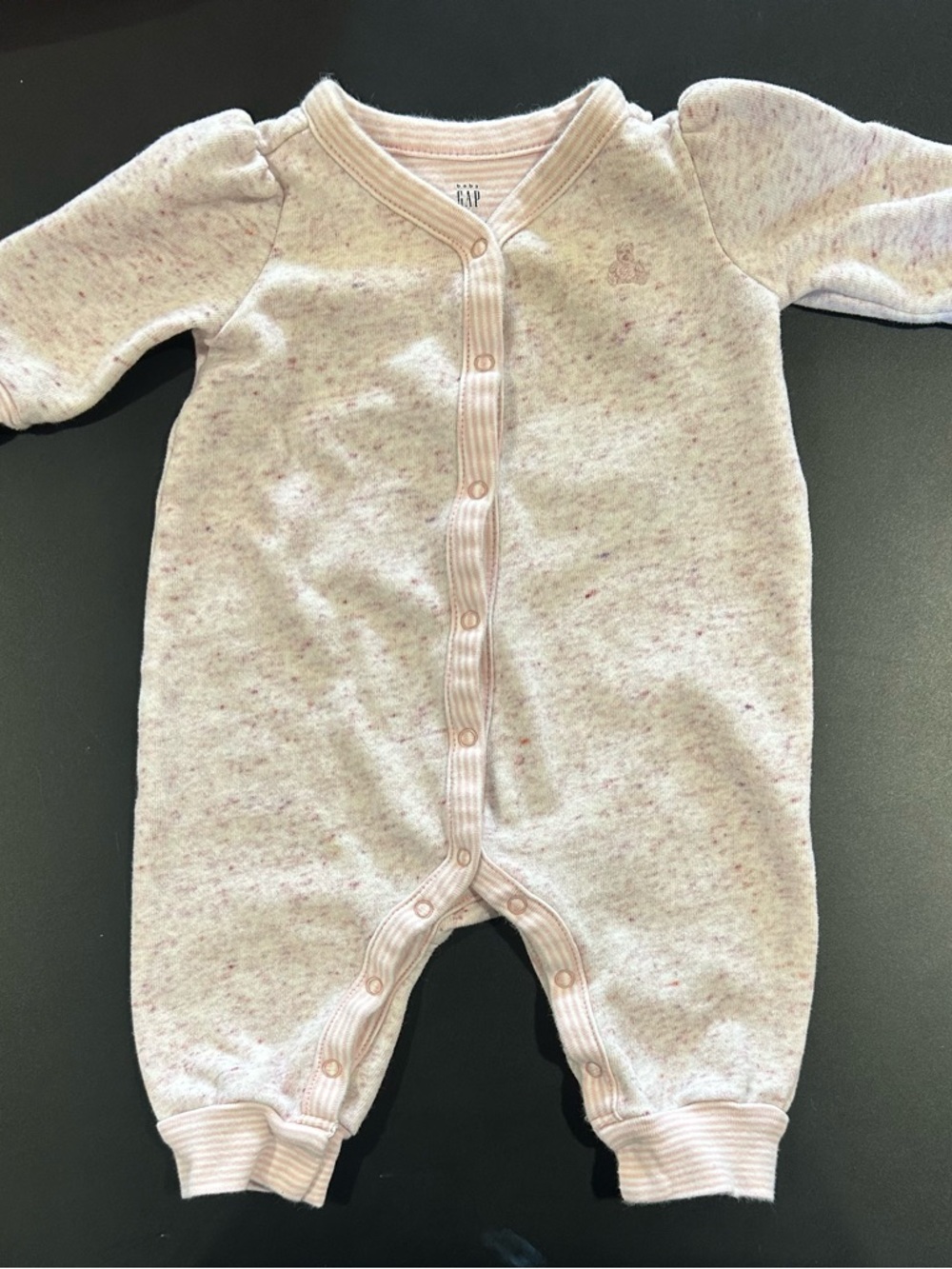 GAP Light Pink Speckled Snap Closure Footless Sleeper